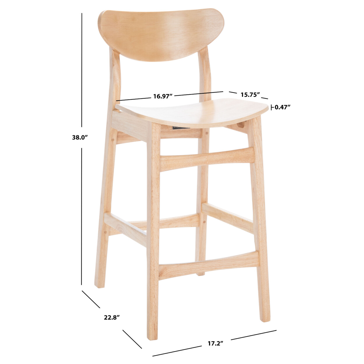 SAFAVIEH Thaxton Counter Stool | Natural |