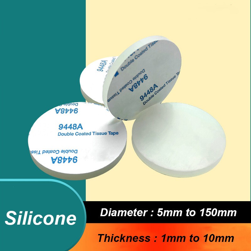 10Pcs Silicone Solid Discs 5mm~150mm Self Adhesive Round Pad Sealing Cushioning