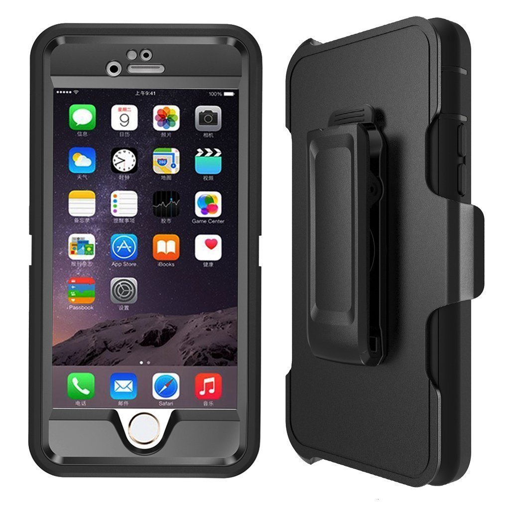 For iPhone 6 6s Plus Case Shockproof Fits Defender Belt Clip Screen Protector