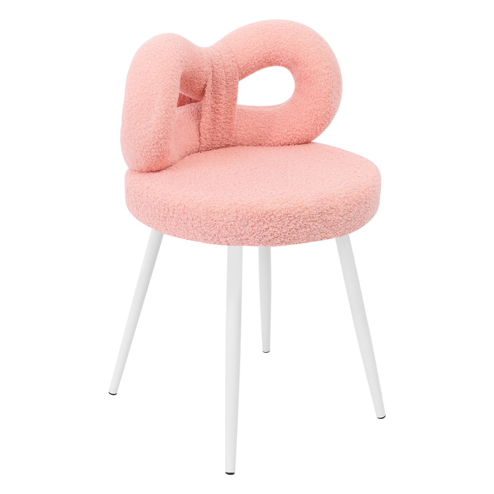 Modern Floor Standing Cute Bow Backrest Make-up Chair Pink 33*33*67cm