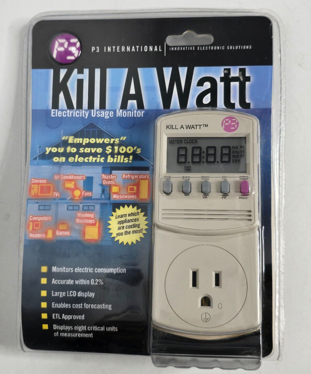P3 International Kill-A-Watt Electricity Usage Monitor P4400 LCD NEW Kill A Watt