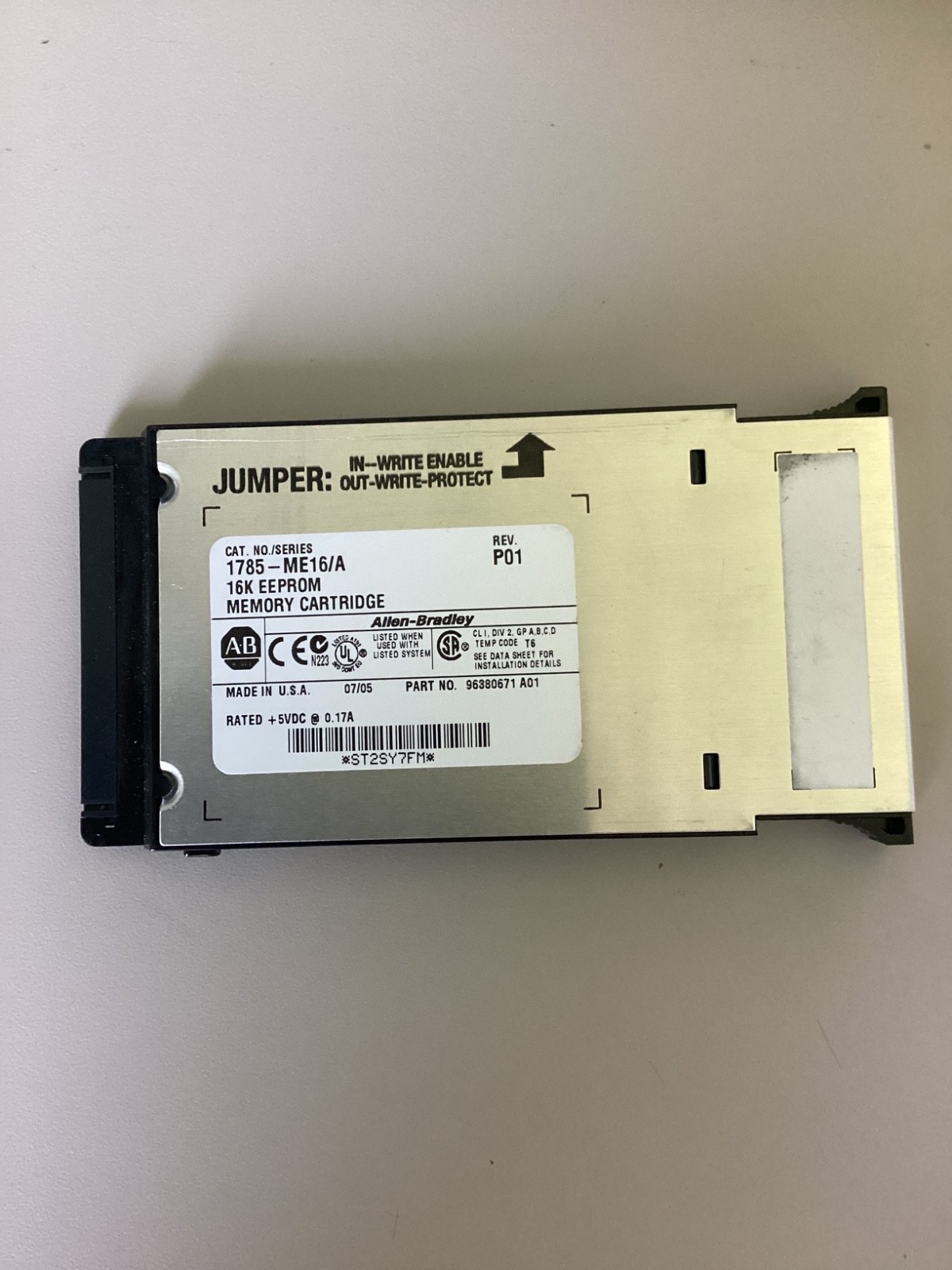 Allen-Bradley PLC-5 16K EEPROM Memory Cartridge 1785-ME16/A