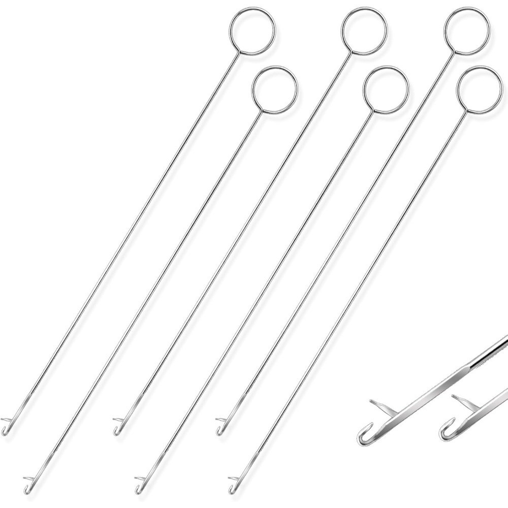 Loop Turner Sewing Tool with Latch Hook 6-Piece Stainless Steel Fabric Turner