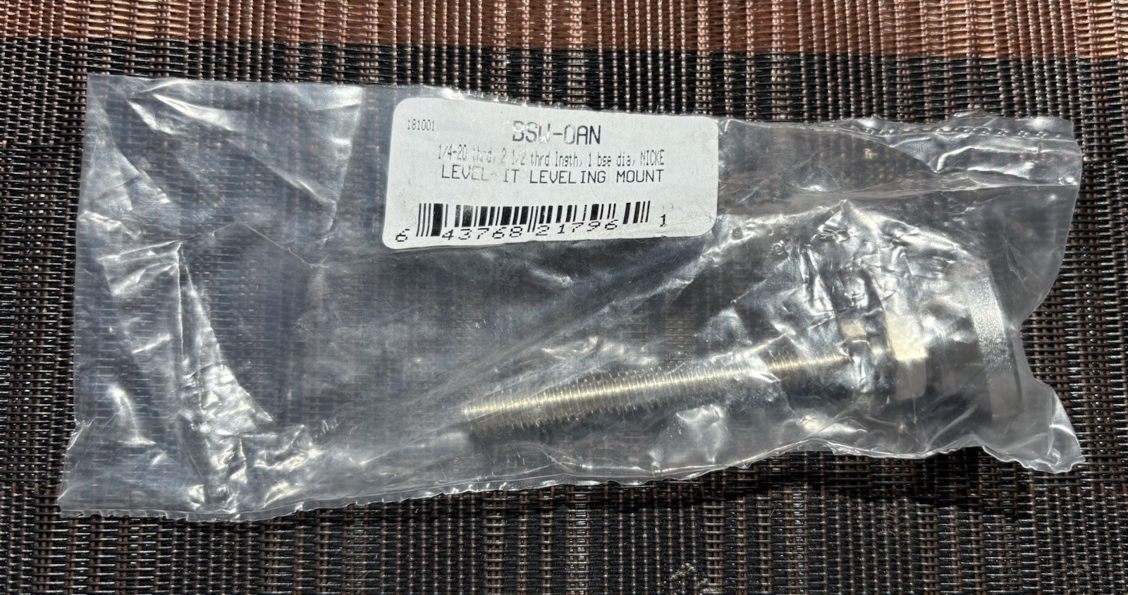 Level-It Leveling Mounts Swivel Stud 1/4-20 Thrd 2 1/2” Thread Length 1” Diam