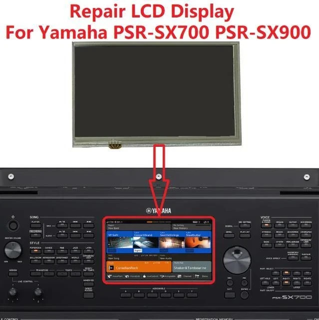 LCD Display With Touch Screen for Yamaha PSR-SX900 PSR-SX700 SX900 SX700