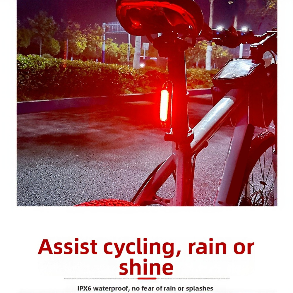 Bicycle Rear Taillight USB Rechargeable Dual Color Red White 10.7x8.2x3.1cm
