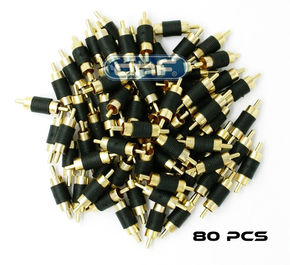 80 PCS AV RCA Audio Video Female to Female Coupler Connector Changer Gold Plated