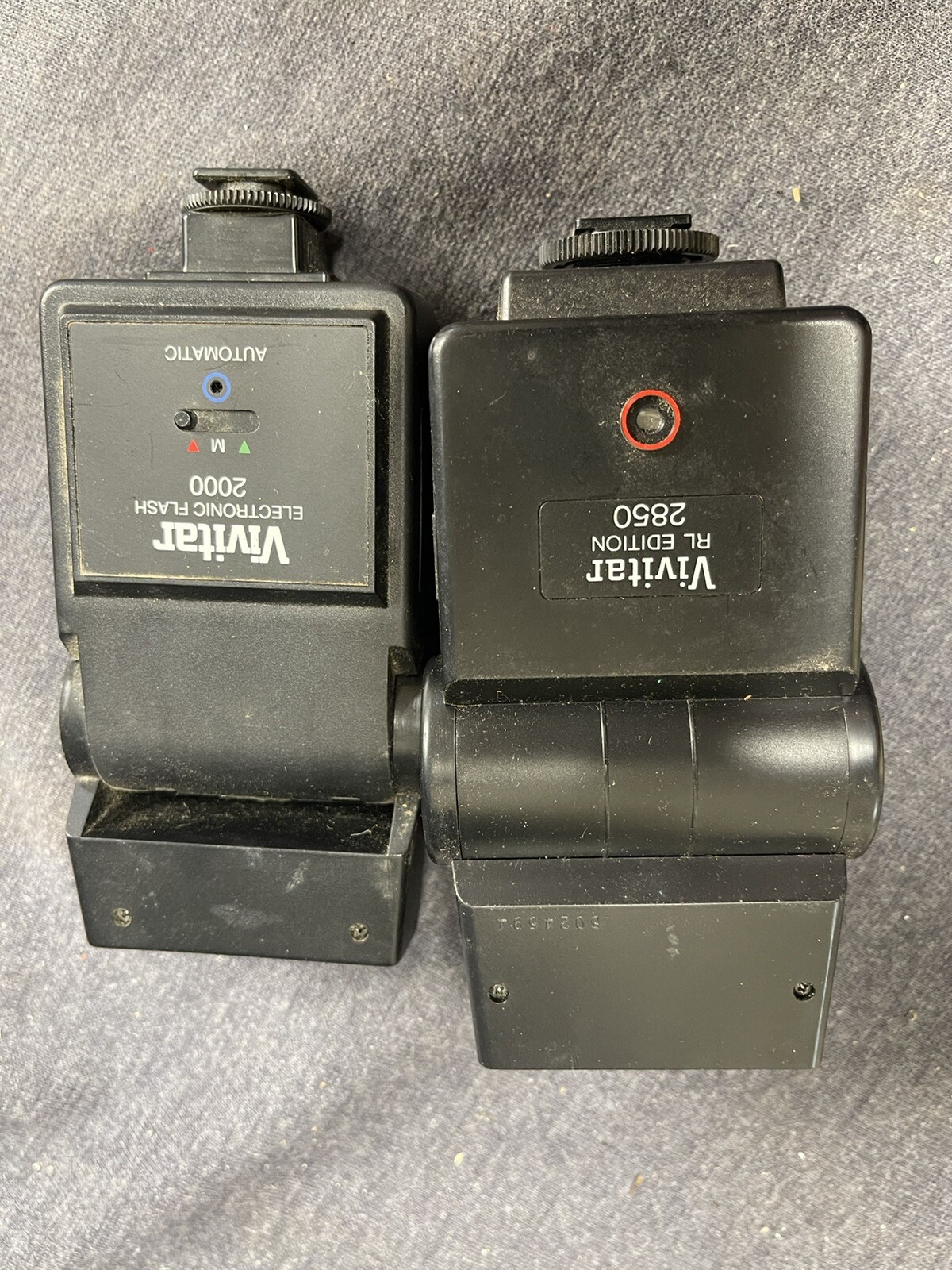 Lot 2 VINTAGE VIVITAR ELECTRONIC FLASH Units 2000 And 2850 RL Untested