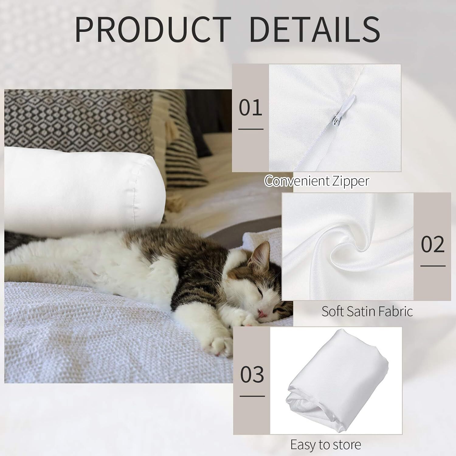 Round PILLOW COVER For Cervical Pillow Neck Roll PILLOW CASE Artificial Silk
