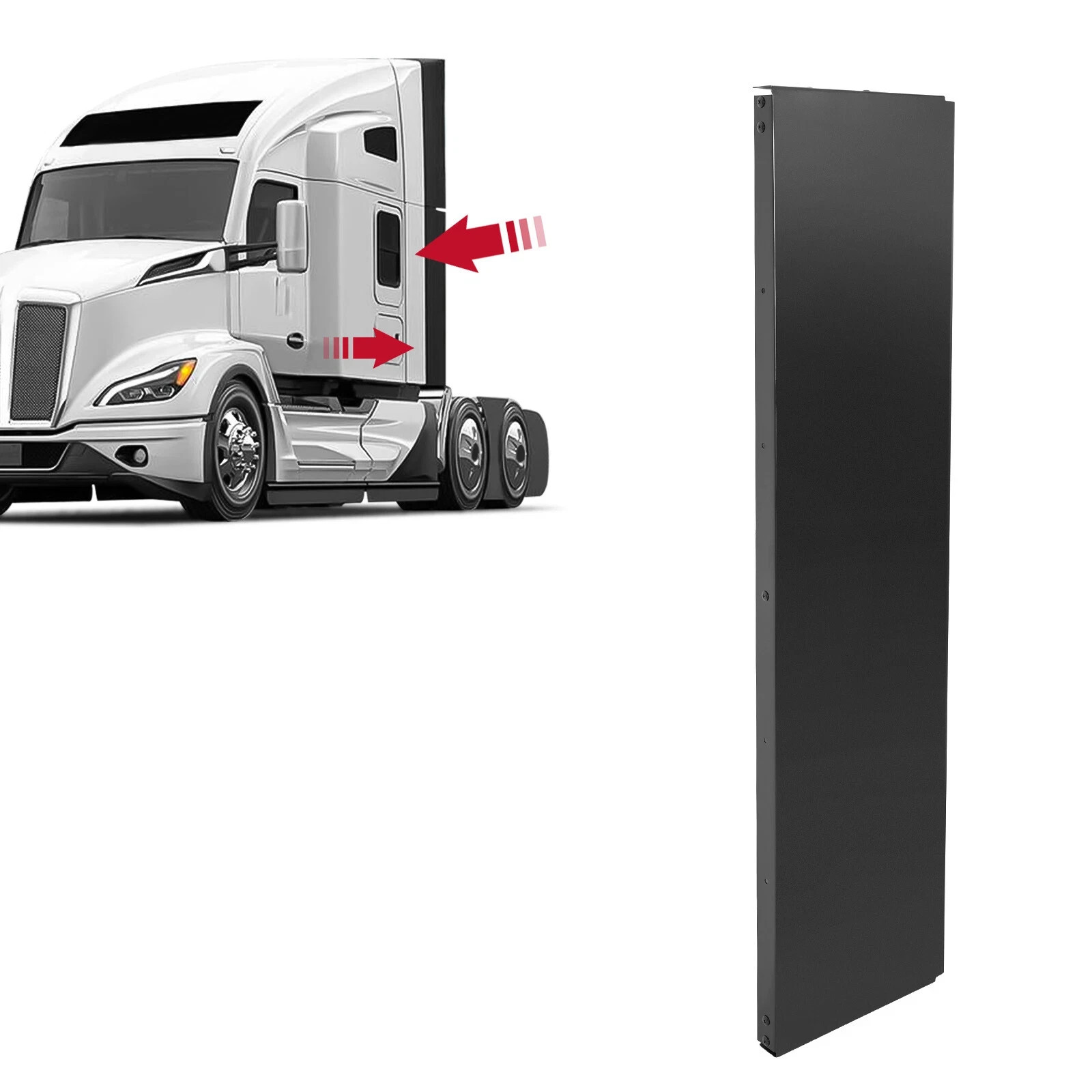 Cab Fairing Extension Panel Fits 2013-2022 Kenworth T680 Black