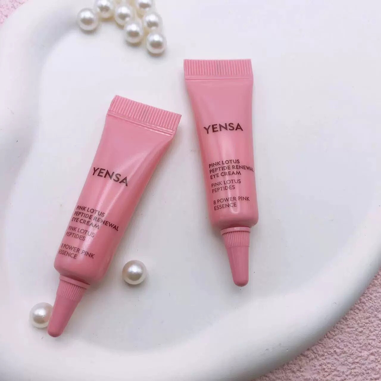 2 x YENSA Pink Lotus Peptide Renewal Eye Cream - Deluxe Sample - 0.17 fl. oz.