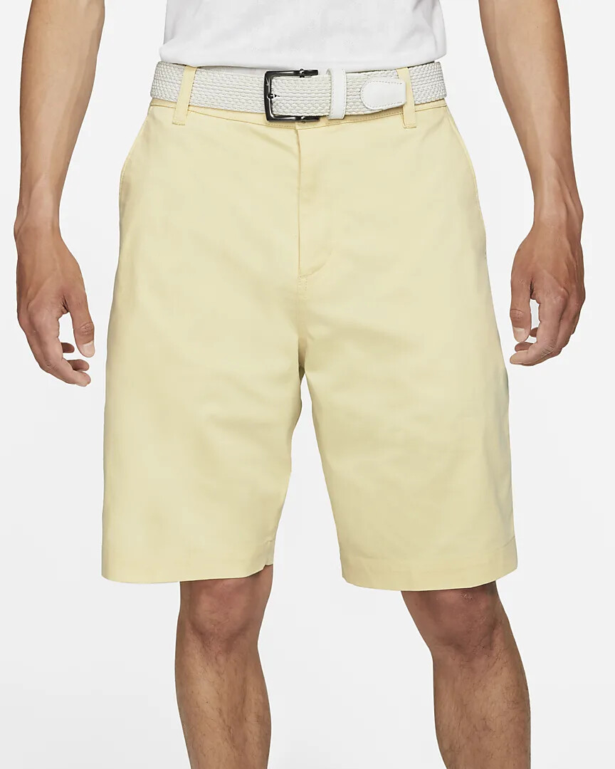 Nike 10.5” Dri Fit UV Golf Chino Shorts Size 32 Lemon Drop DA4139 723