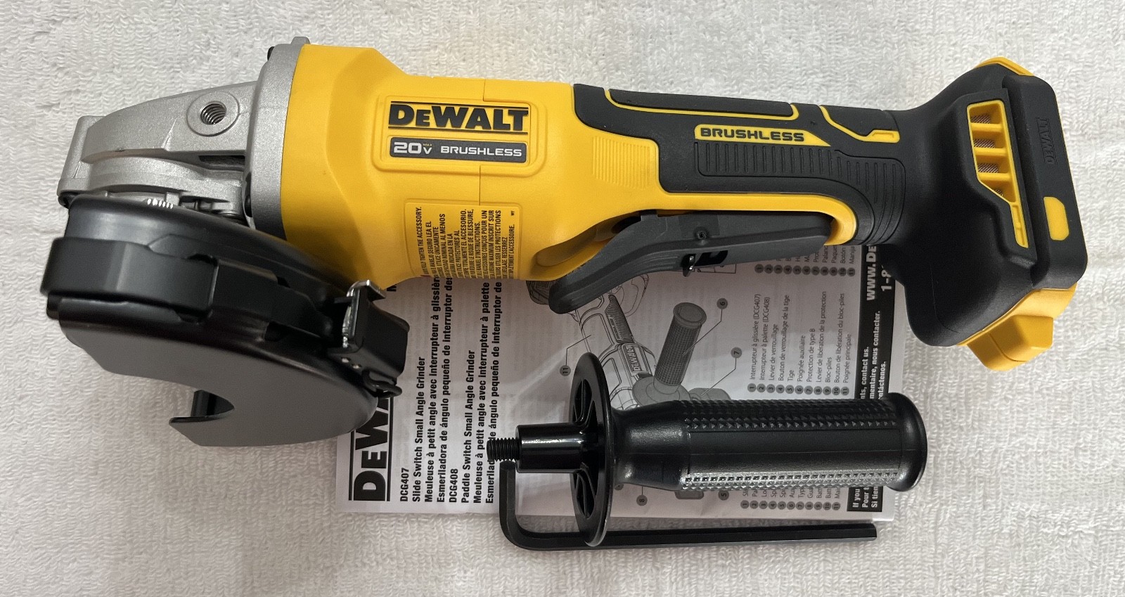 New Dewalt DCG408B 20V Max 4-1/2” Brushless Paddle Switch Angle Grinder