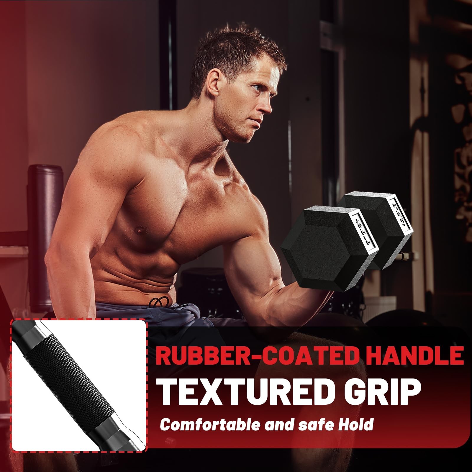 papababe Dumbbell Set Rubber Grip 4 lb Pair