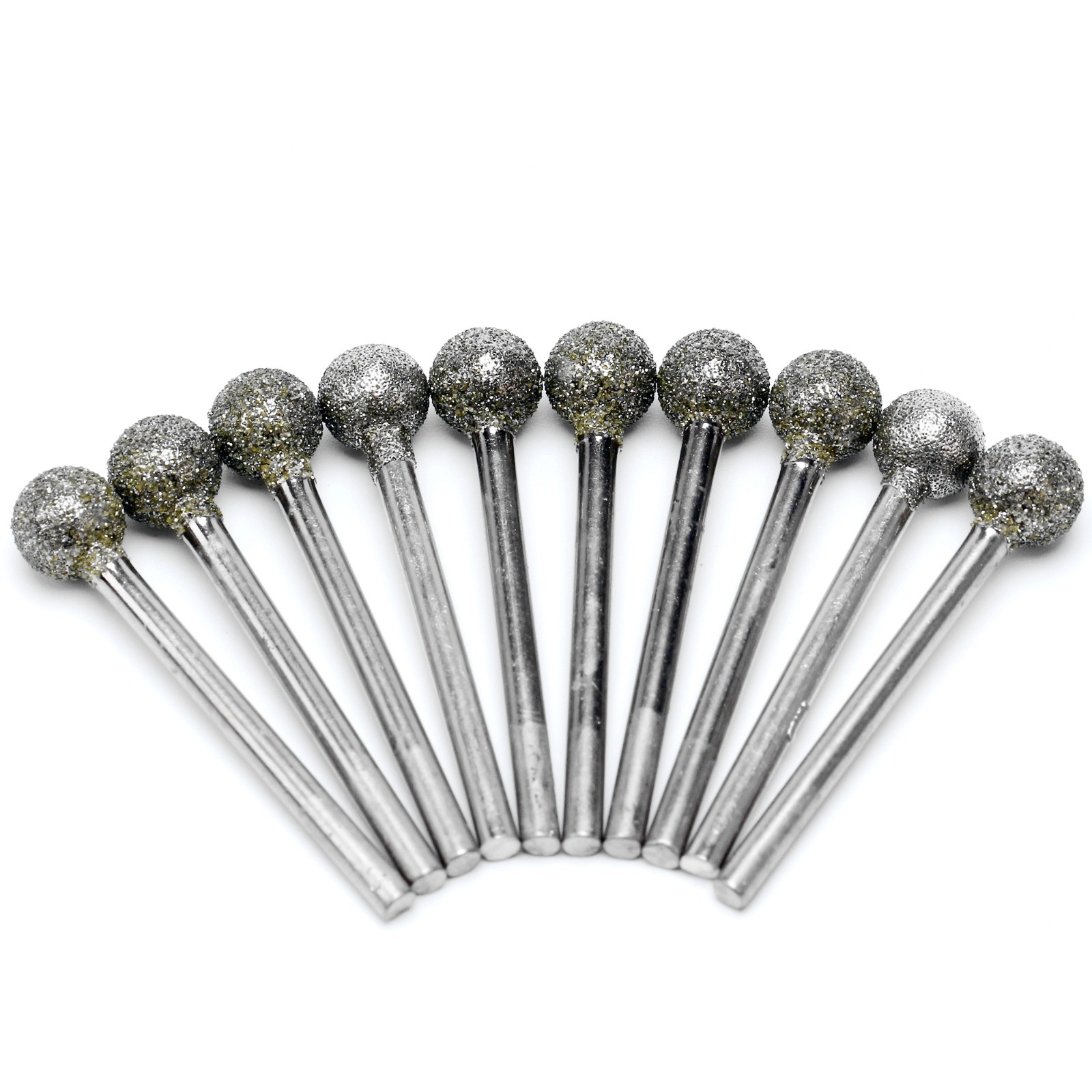 Diamond Drill Bits Spherical Carving 5/16" Head 3mm Shank for Dremel Rotary Tool