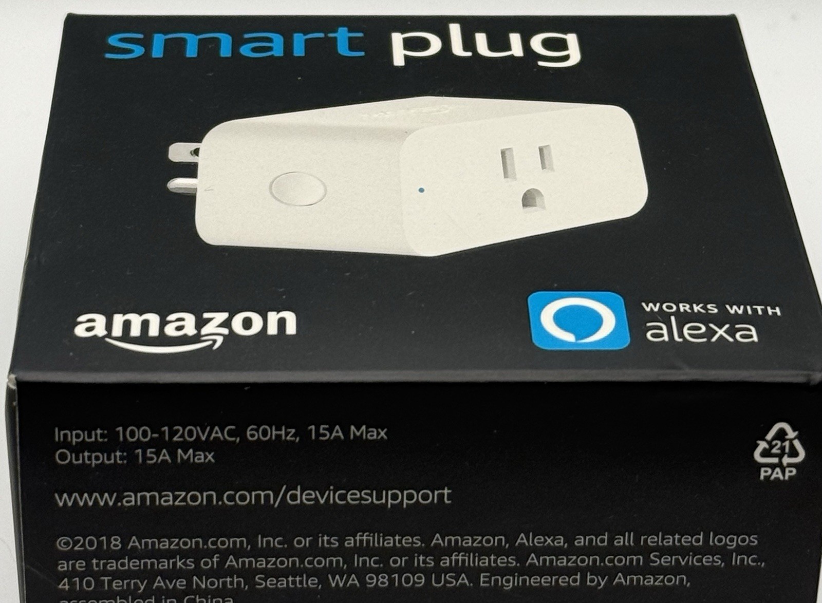 Amazon Smart Plug White, Compatible with Alexa, New