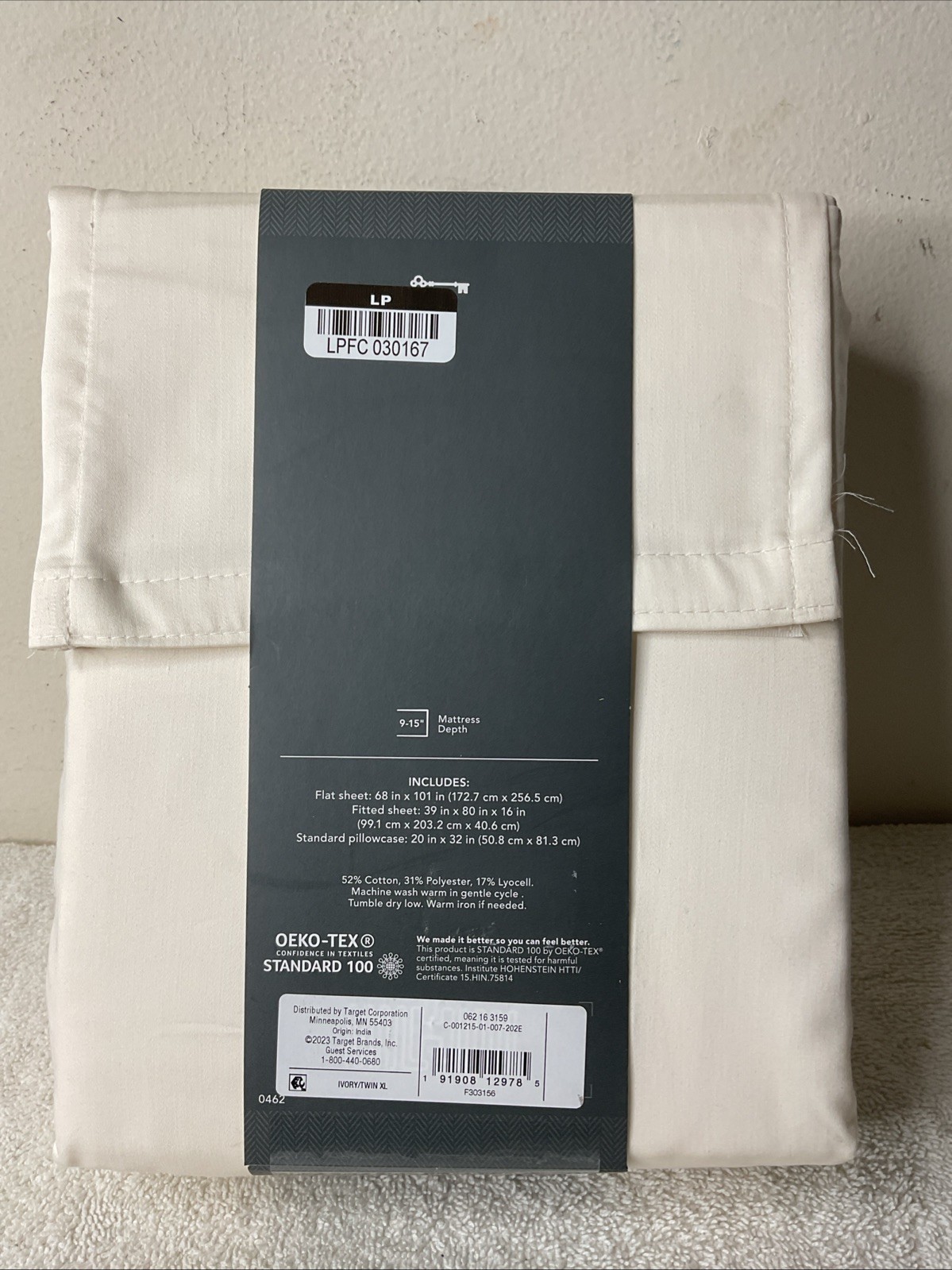 Threshold Twin XL Tri-Ease Sheet Ivory 3pc