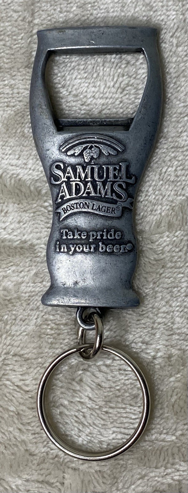 Sam Adams Boston Lager Key Chain Bottle Opener 'Take Pride in Your Beer'