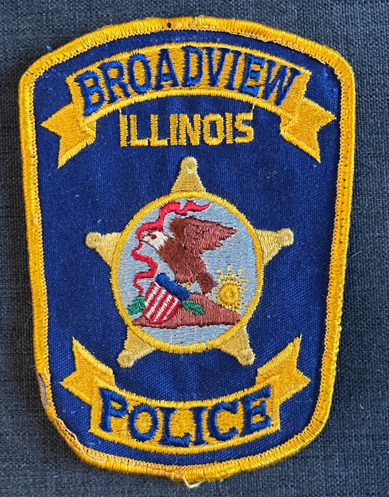 Broadview Illinois IL Police Shoulder Patch Uniform Removed Vintage