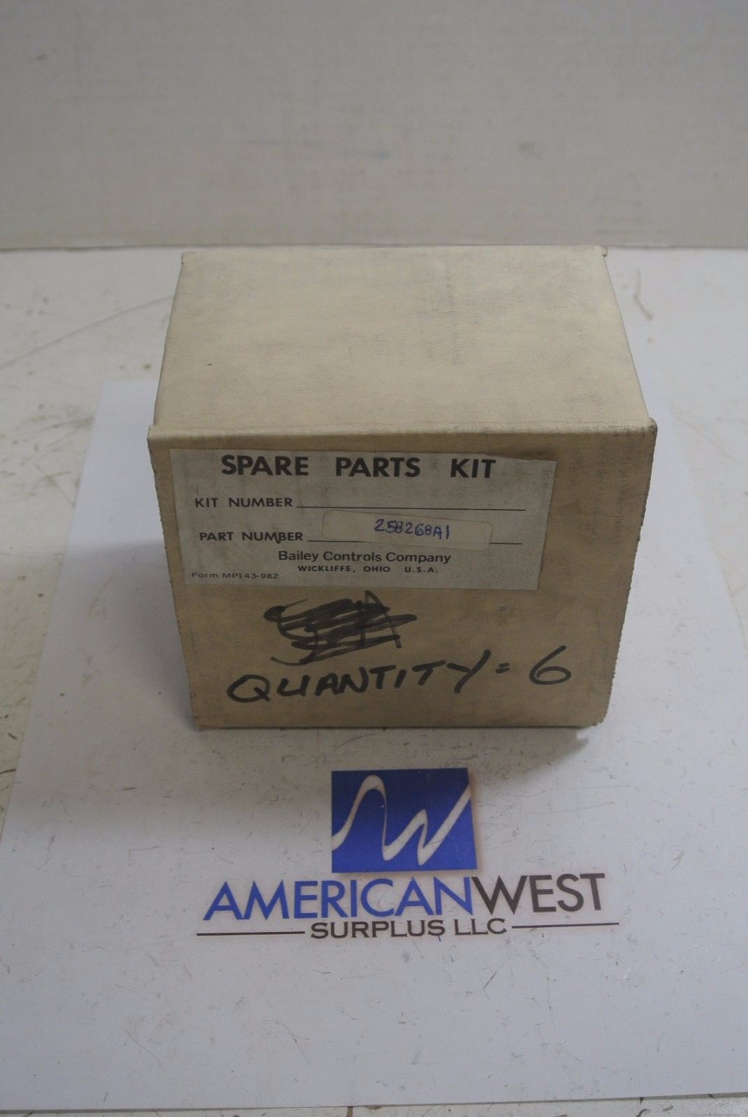 Bailey Controls 258268A1 Spare Parts Kit Valve Adjustment for AP4 New Lot of 6