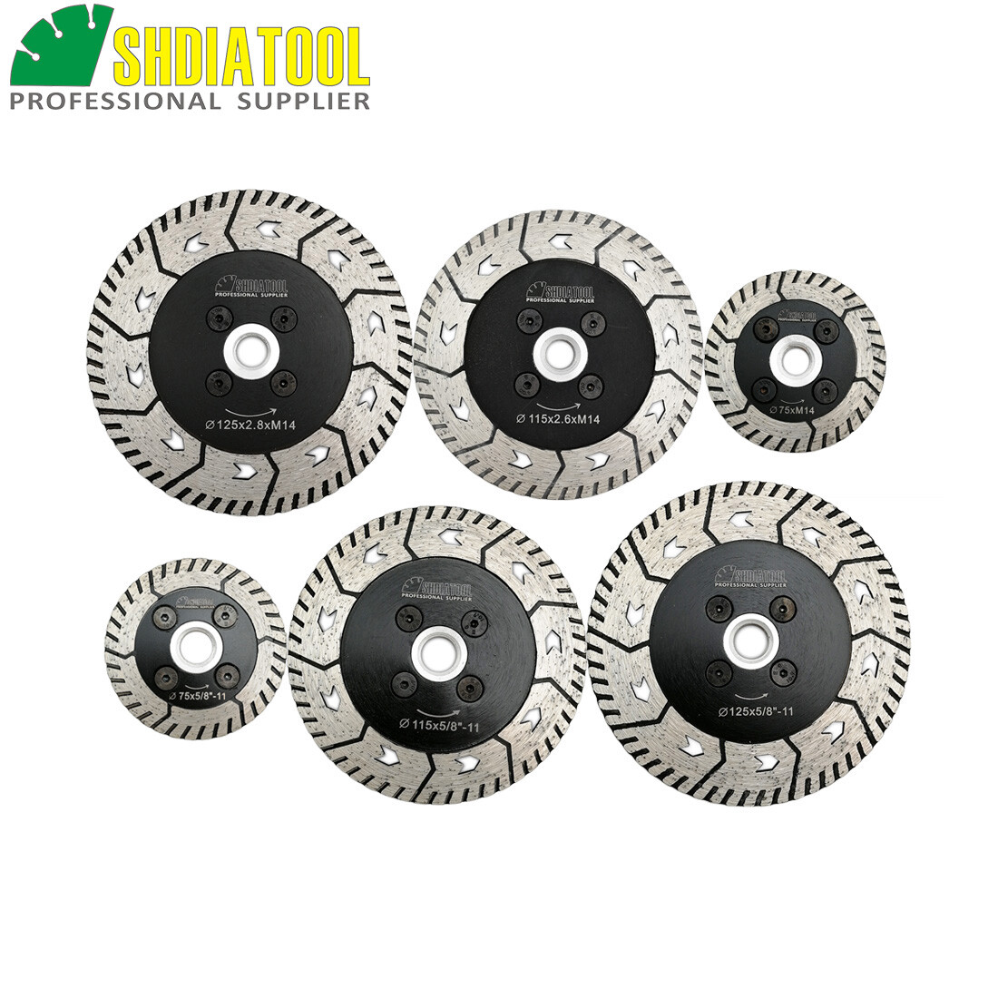 2pcs Diamond Dual Saw Blades Grind Sharpen Granite Marble Concrete Cutting Discs