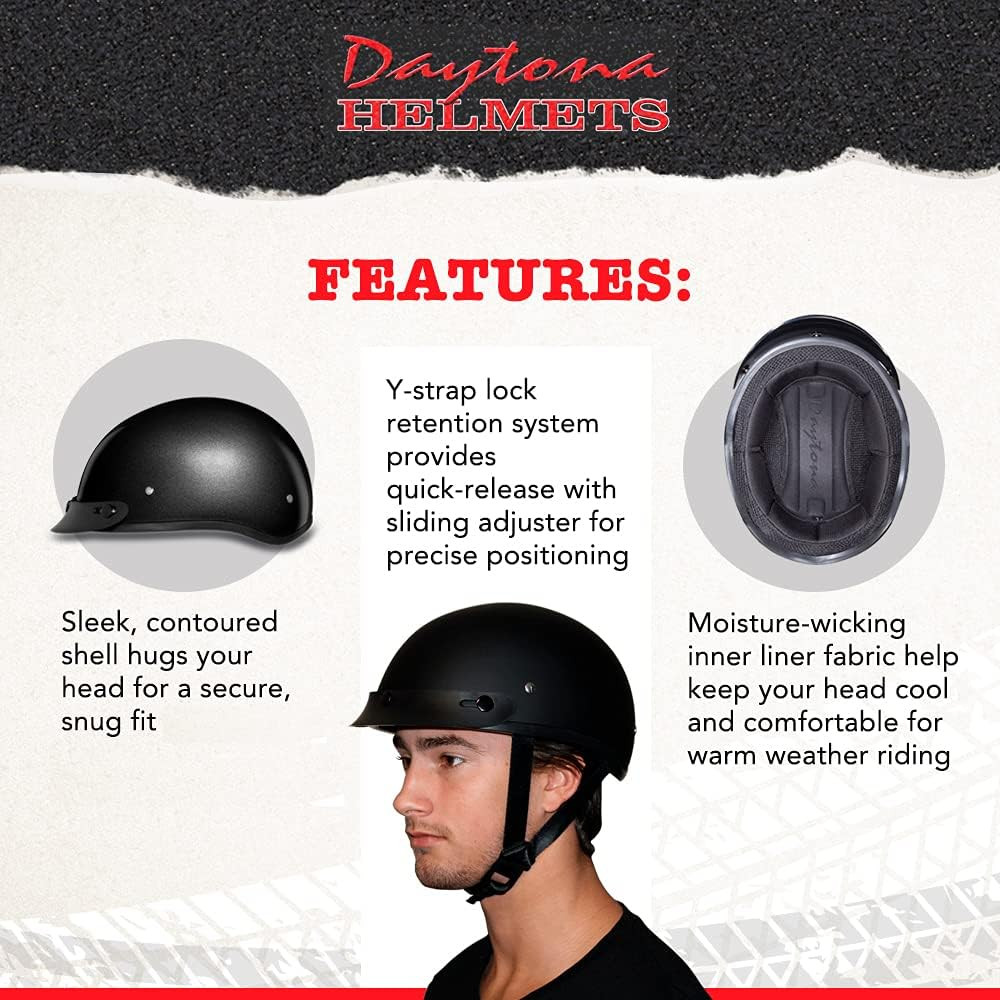 Motorcycle Helmet Half Skull Cap - Lightweight & Stylish DOT Approved Helmets fo