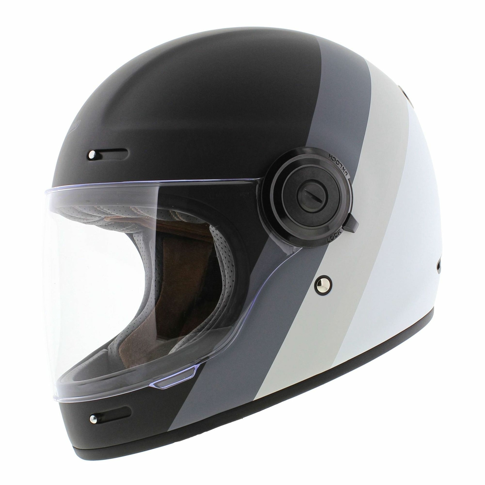 Origine Vega Vintage Full Face Motorcycle Helmet - Primitive Matt Black Grey...
