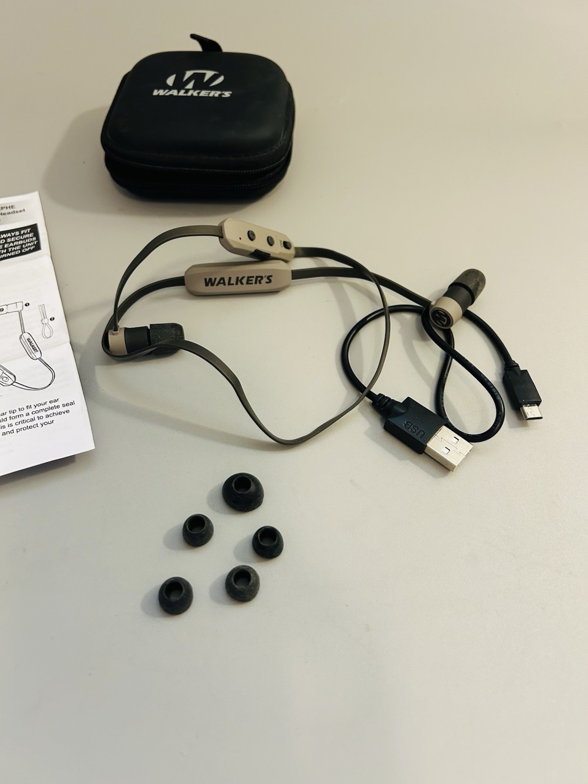Walker's GWP-RPHE-BT Rope 29 dB Black/Brown Bluetooth Hearing Enhancer