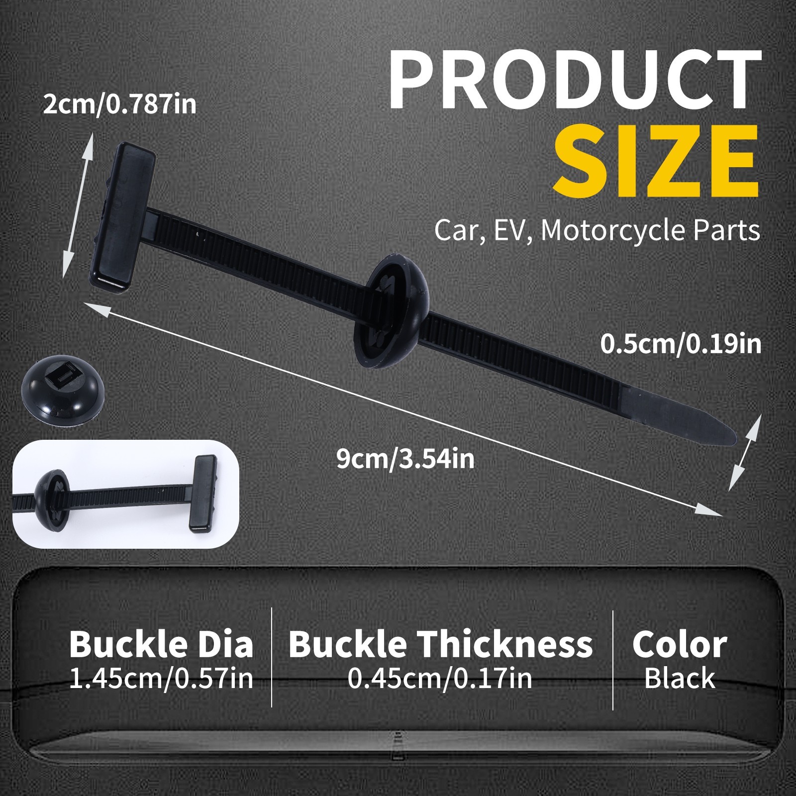 50PCS Heavy Duty Nylon Cable Ties Self-Locking Universal Zip Ties