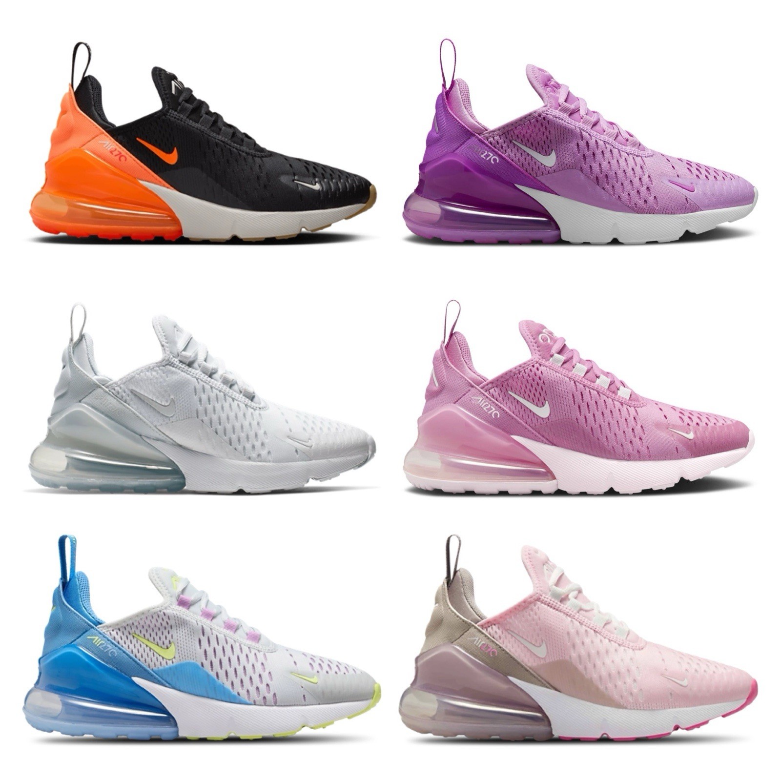 NIKE AIR MAX 270 (GS) WHITE , PINK FOAM YOUTH Size 4Y - 7Y Fit Women’s Size