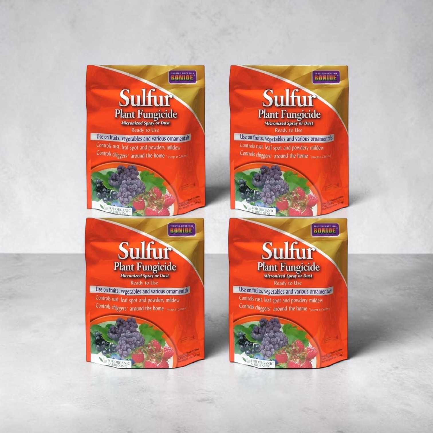 Bonide 142 ✓  4 lb Sulfur Organic Plant Fungicide Dust or Spray - Quantity 4