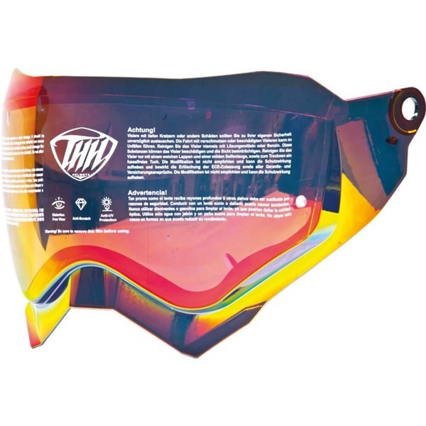 THH TX-28 Replacement Helmet Faceshield | Red/Gold Mirror