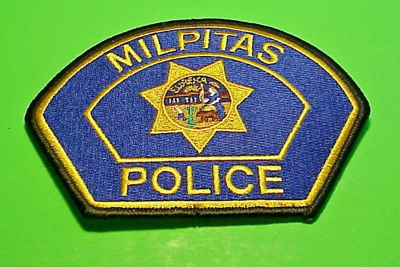 MILPITAS  CALIFORNIA  CA  POLICE PATCH  3 1/2" x 5"   FREE SHIPPING!!!