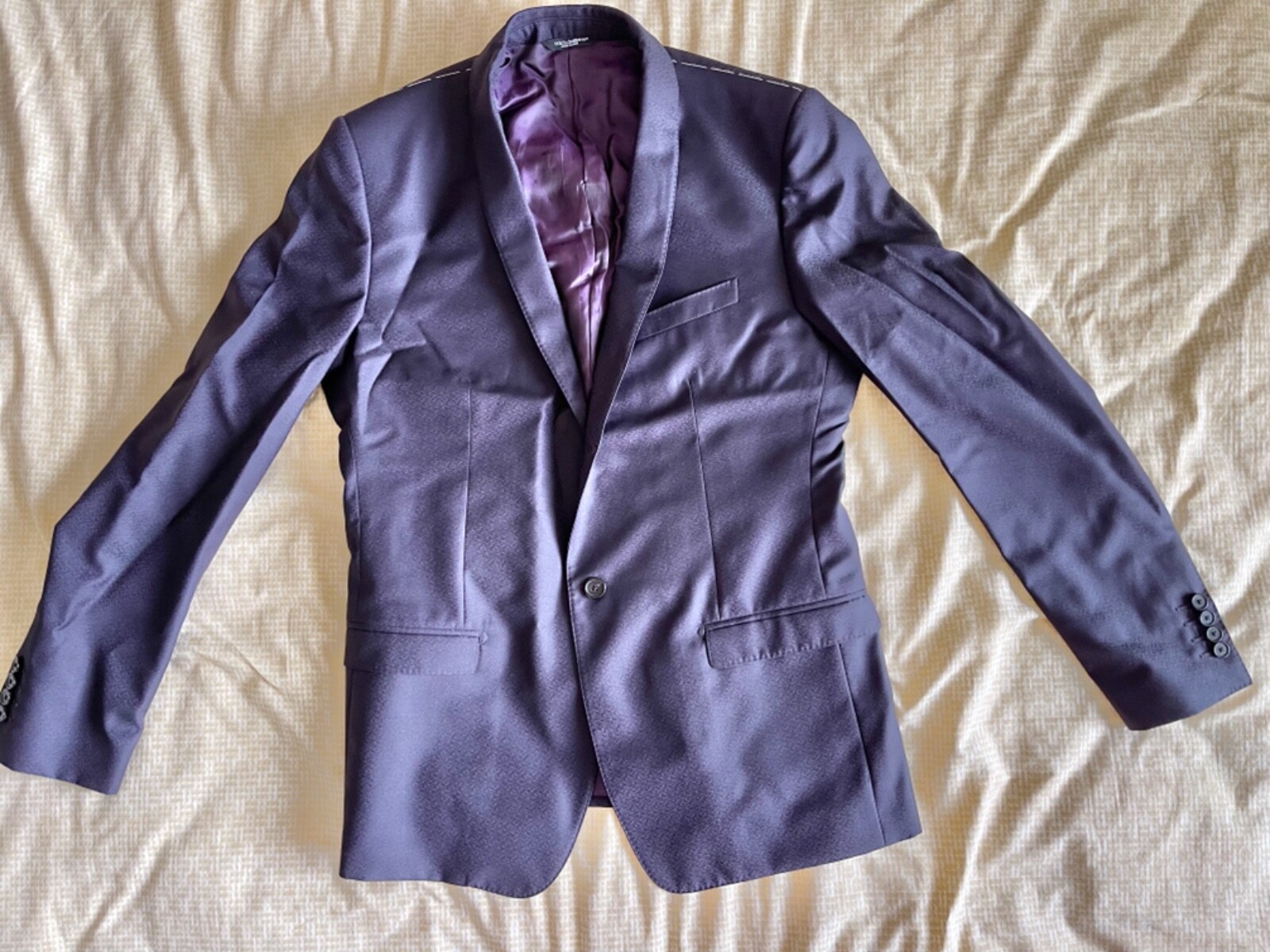 NWT DOLCE GABBANA GOLD Mens Magenta Burgundy Wool Tuxedo Jacket US42/EU52 ITALY