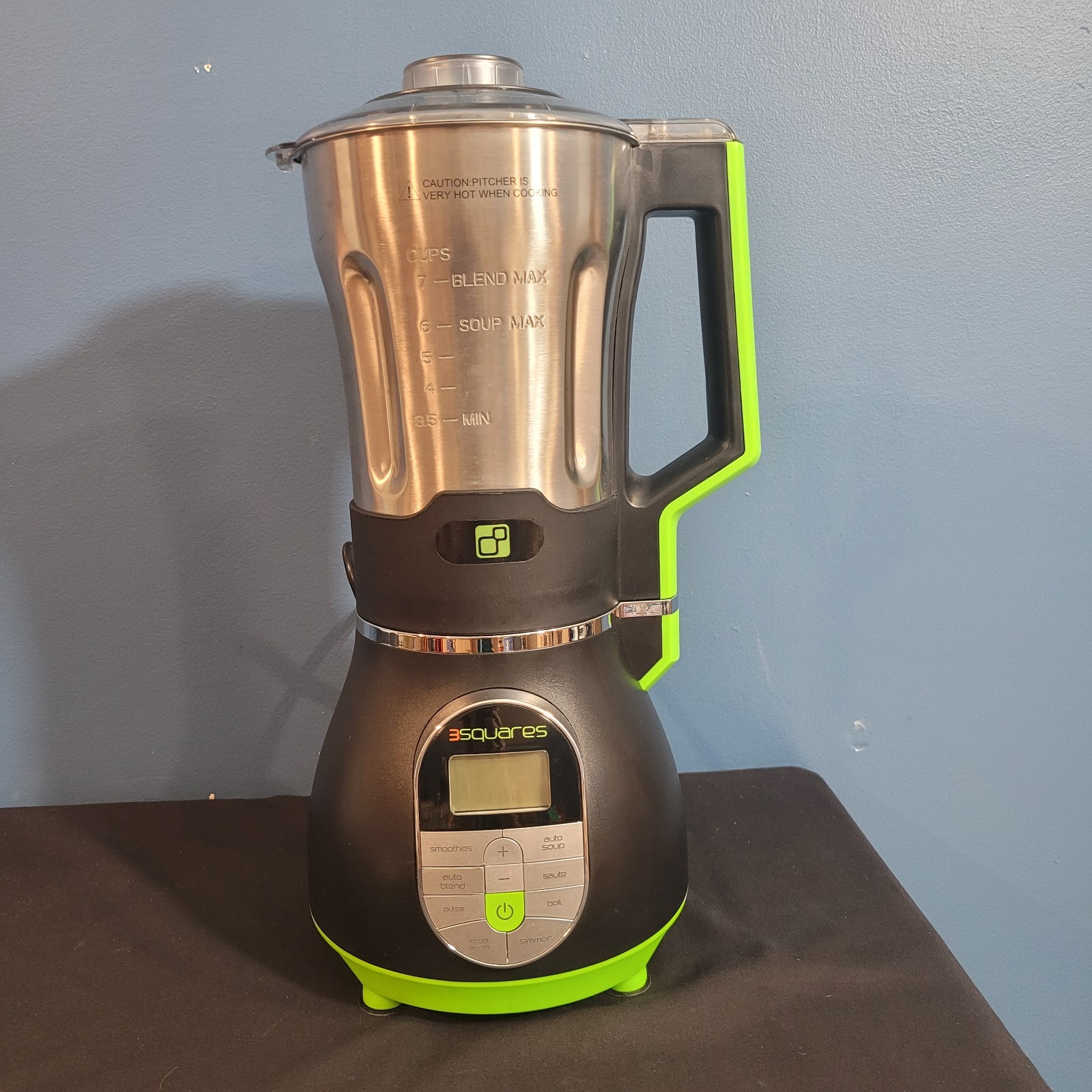 3 Squares SOUP3RB Cook & Blend Blender 7 cup/60 oz stainless steel TESTED/WORKS