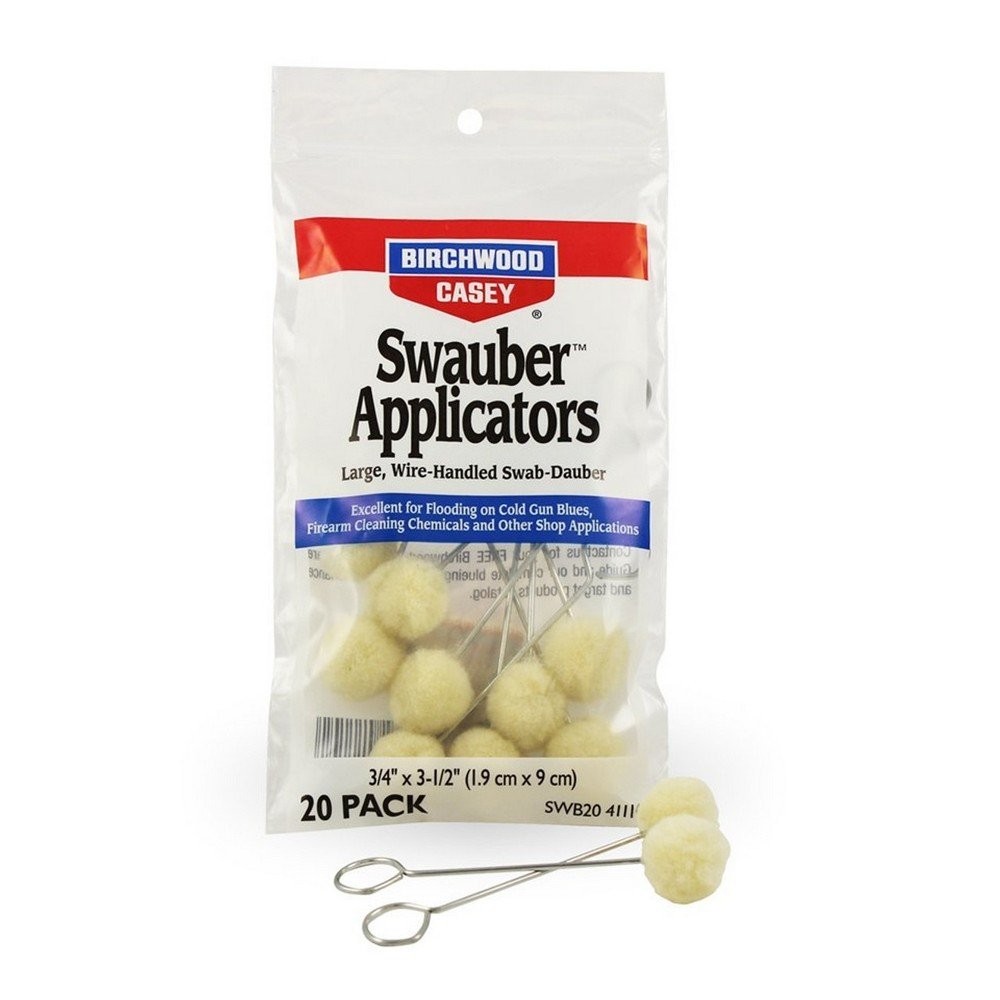 Birchwood Casey Swauber Applicator Large Wire-Handled Swab-Daubers 20 Pack 41110