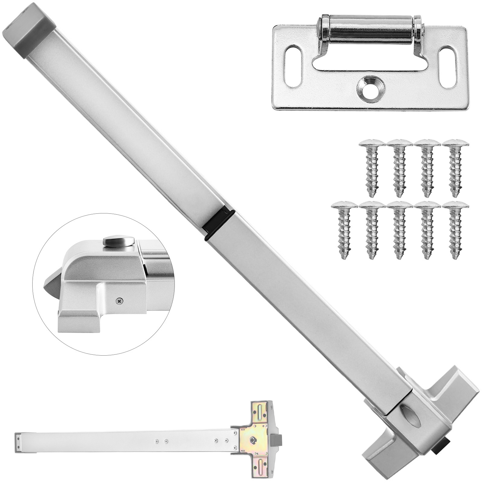 VEVOR New Door Push Bar Panic Latches Iron Stoving Varnish + Copper Key