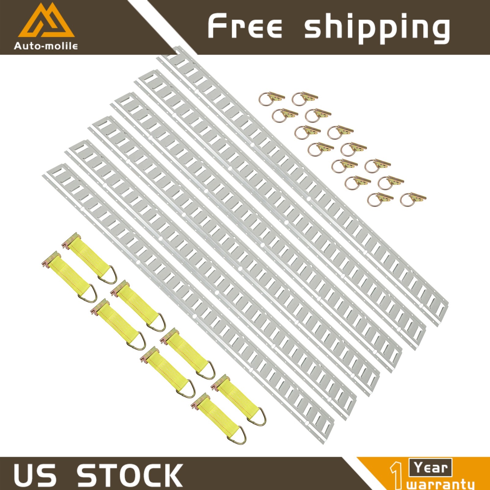 Heavy Loads For Trucks Vans Trailer 5' E Track Tie Down Rail System 28 Pack