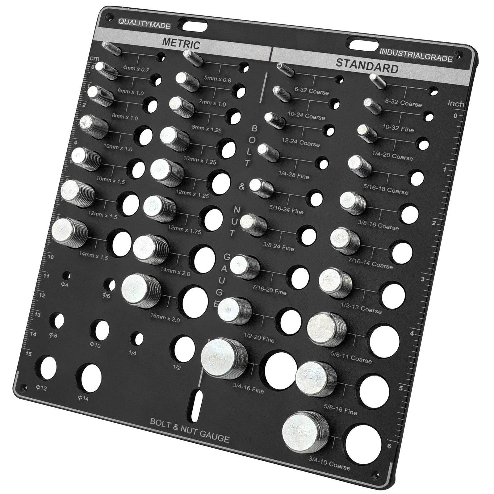 42 Nut and Bolt Thread Checker, Bolt Size and Thread Gauge, 19 Standard & 15 Met