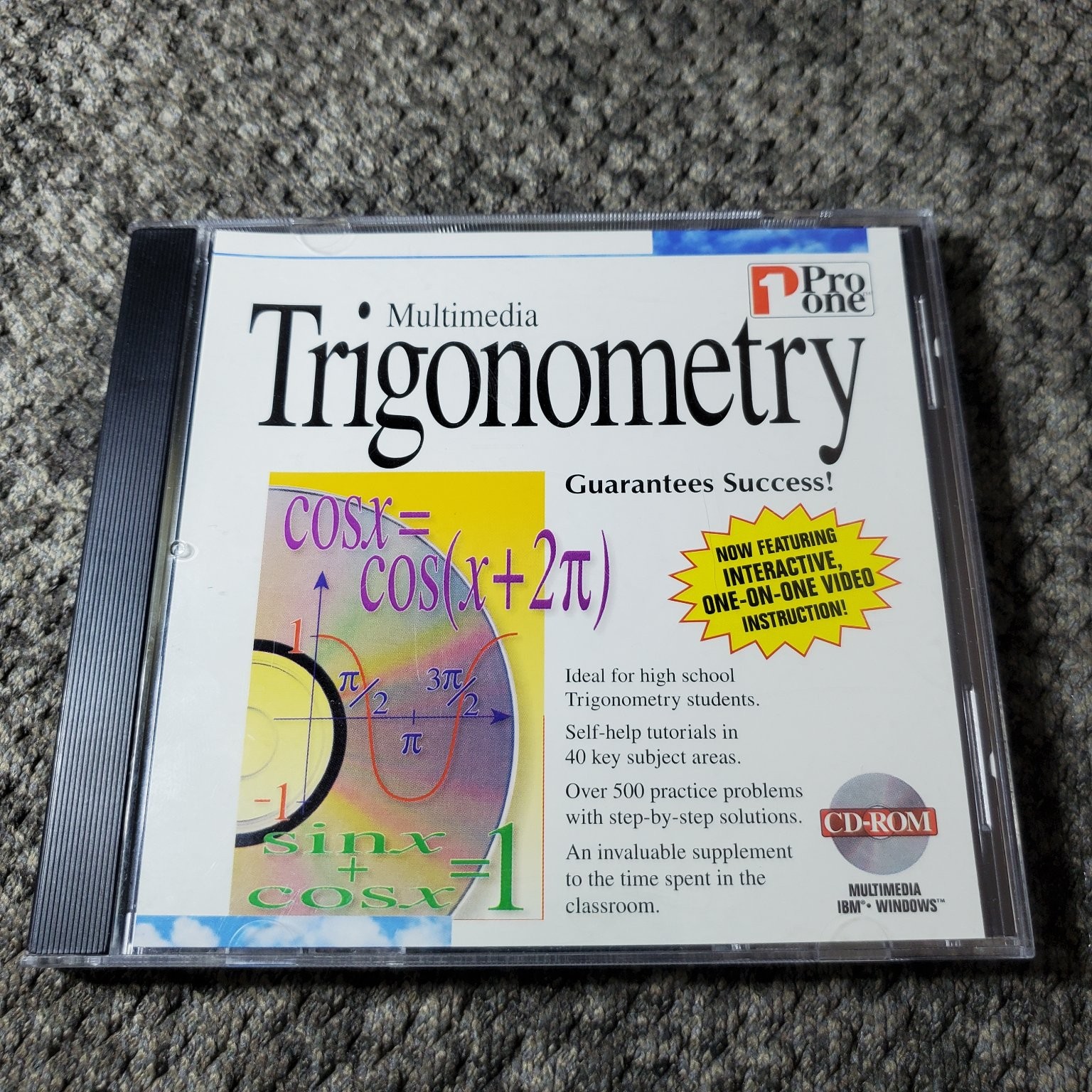 Pro One Software – Multimedia Trigonometry CD-ROM 1995 IBM Windows Education