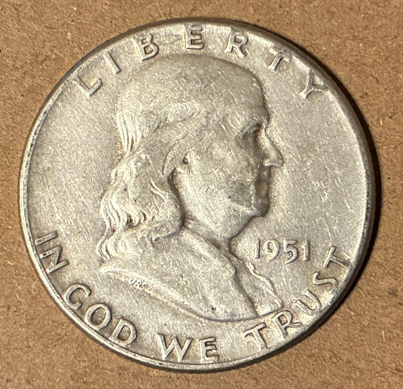 1951 Franklin Half Dollar - FREE SHIPPING