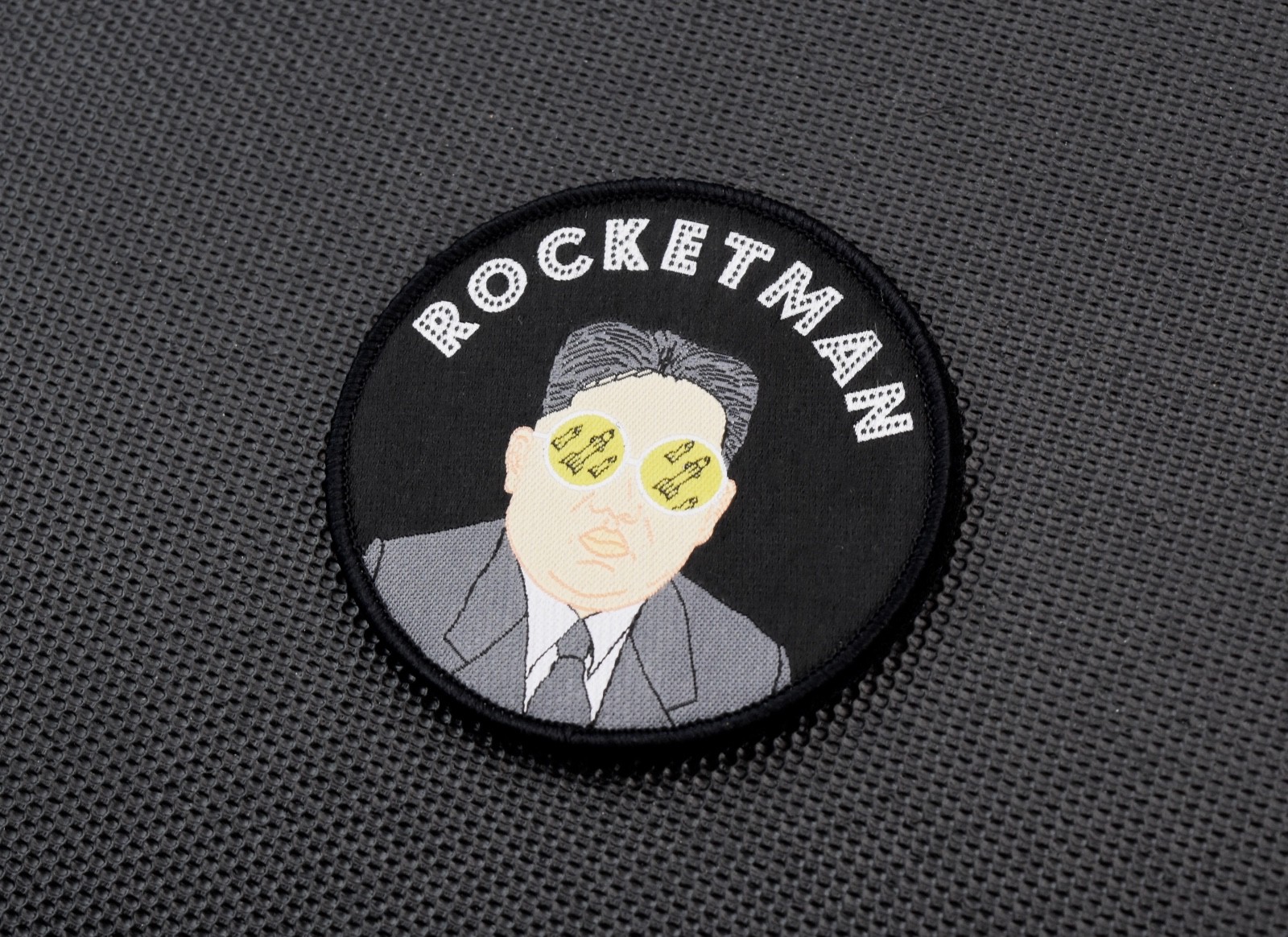Little Rocketman GITD Woven Morale Patch Kim Jong Un Hook & Loop