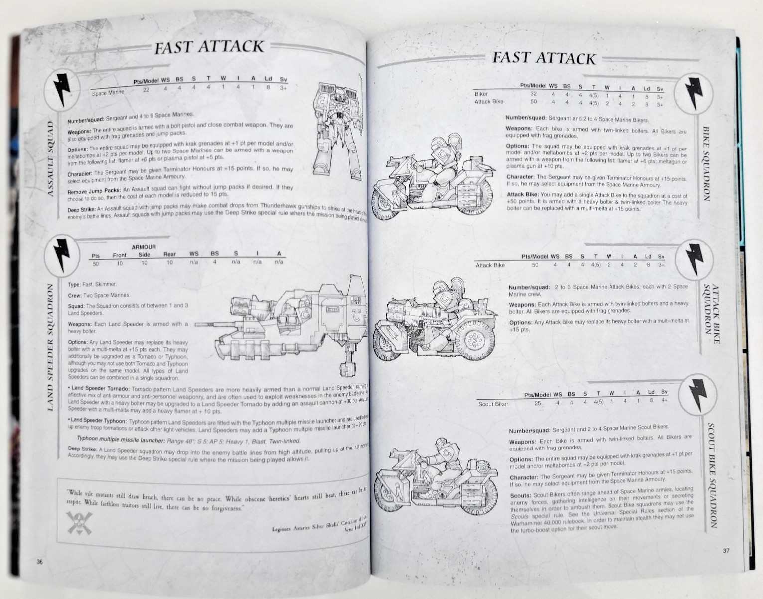 Space Marines Codex. Warhammer 40k 3rd Edition Soft Back. EX