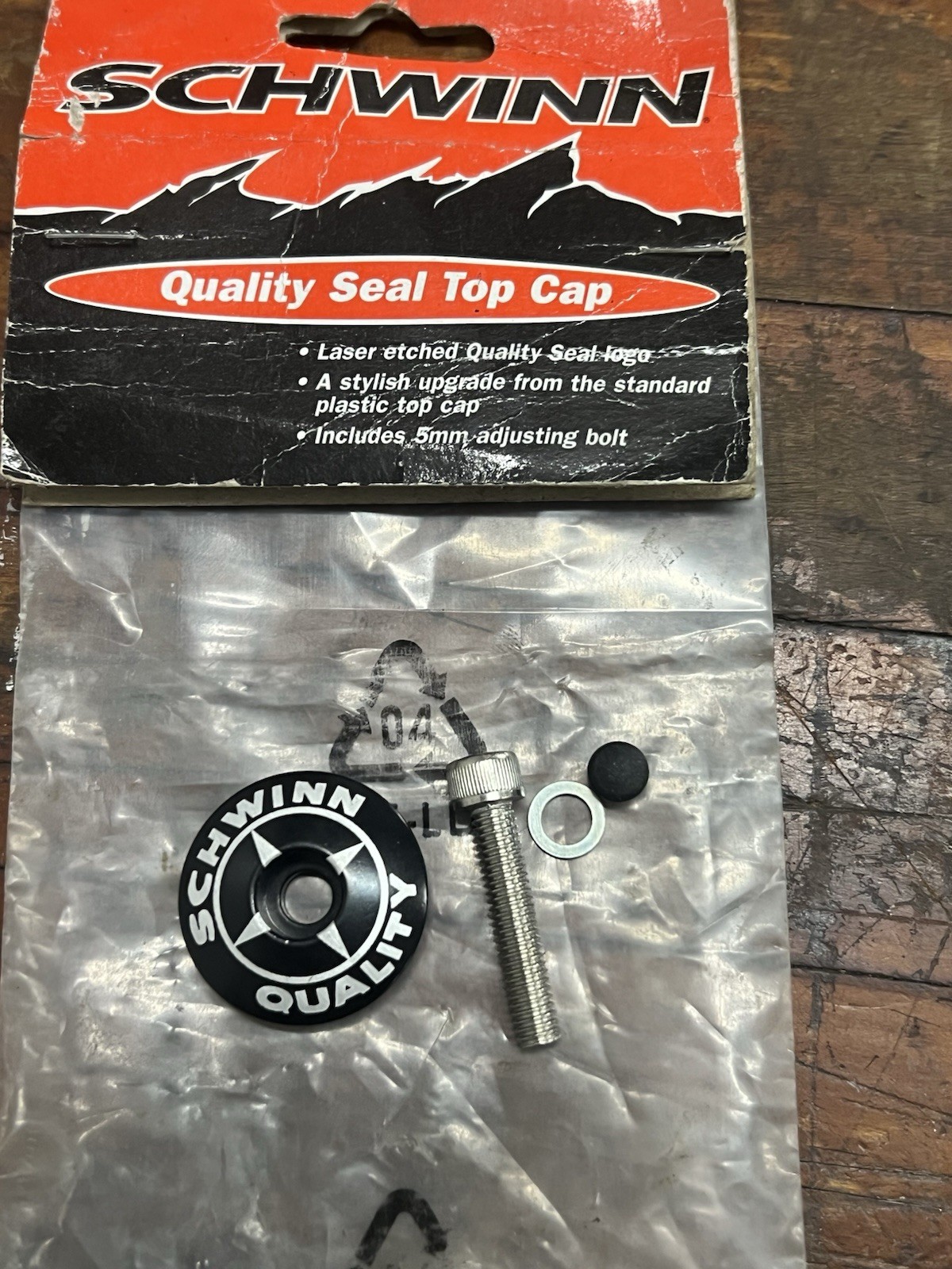 NOS vintage Schwinn Quality Logo 1 1/8" threadless Headset Top Cap Mountain BMX
