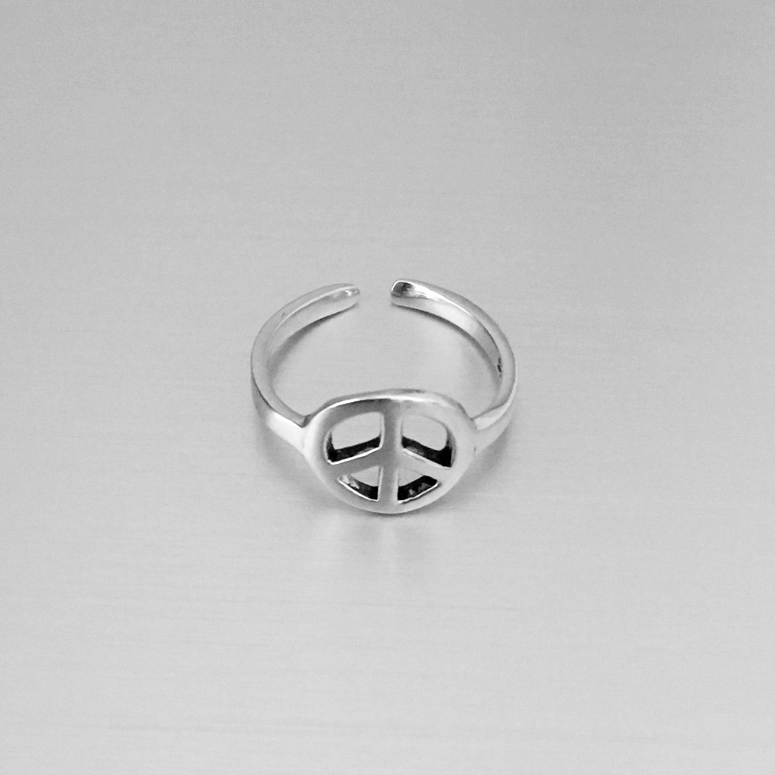 Sterling Silver Peace Toe Ring, Silver Rings, Love Ring, Peace Ring