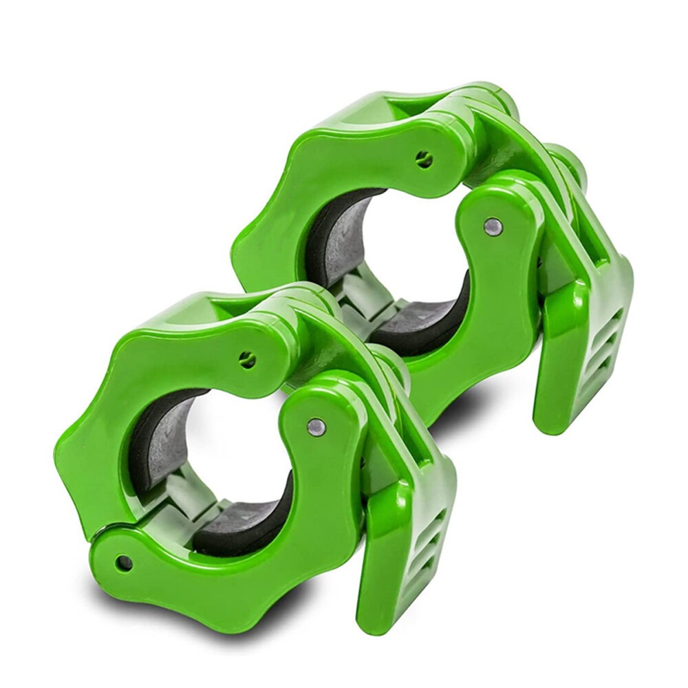 Spinlock Collars – Pair of Barbell/Dumbbell Clips 25mm (1") standard bars Green