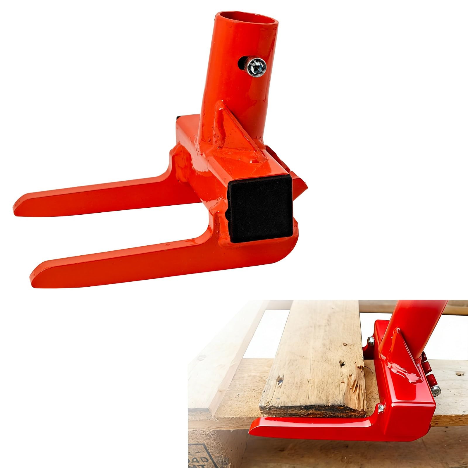 WujinJoy Pallet Buster with Nail Puller, Deck Wrecker Pry Bar, Heavy Black