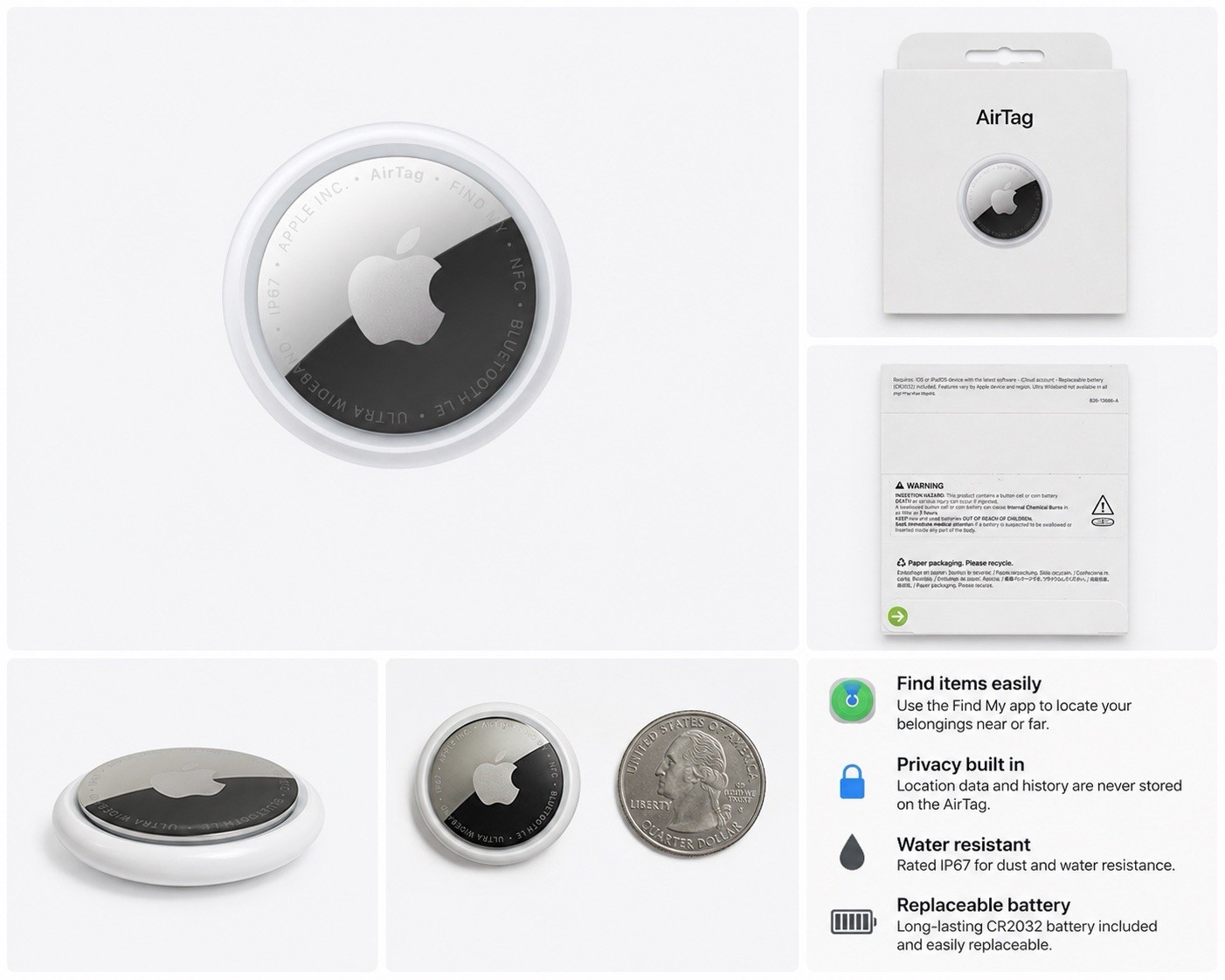 Apple AirTag 1 Pack MX532LL/A A2187 Item Tracker Find My iPhone New Fast Ship