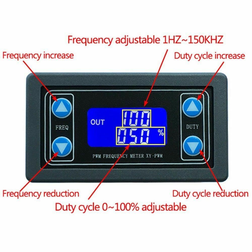 PWM Pulse Frequency Duty Cycle Square Wave GL Signal Generator Module Adjustable