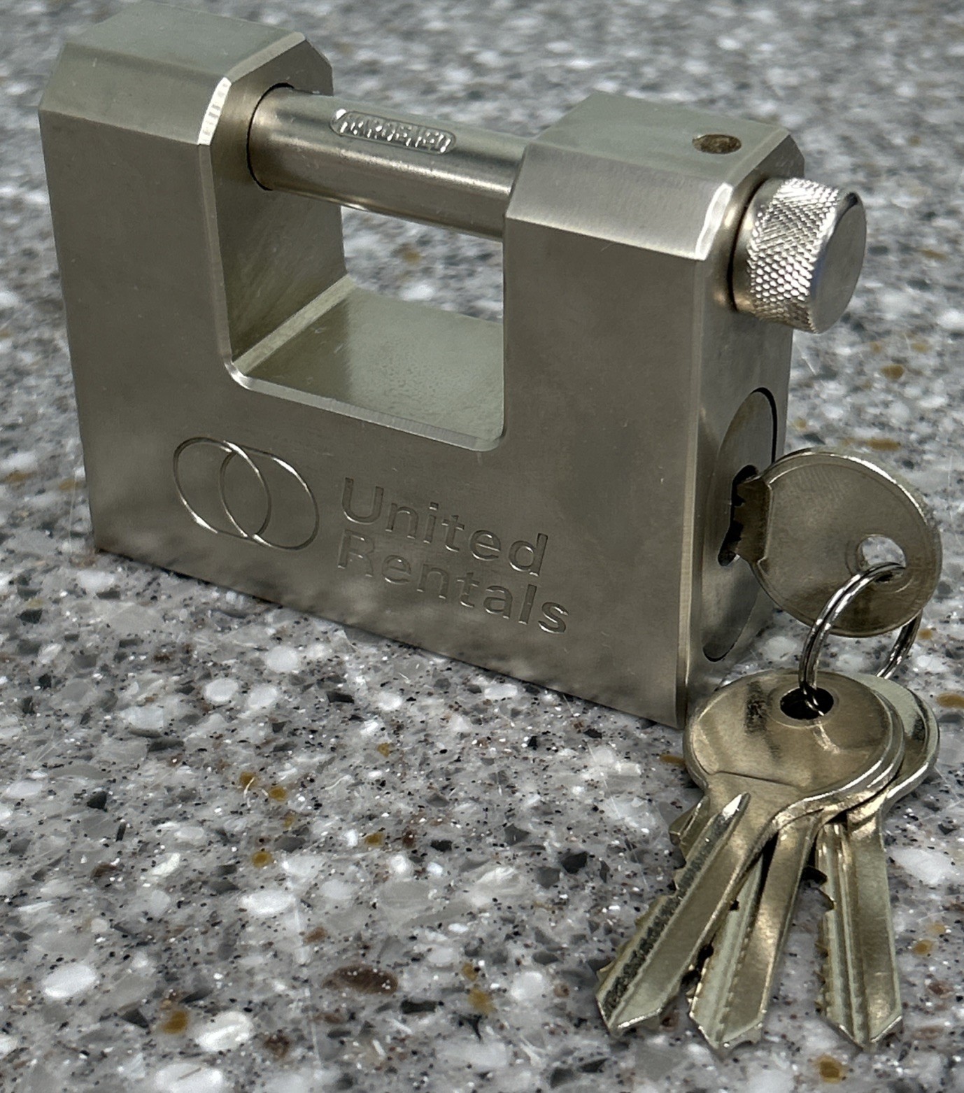 Branded Trailer Container Block Lock Security Straight Shackle Padlock w/4 Keys